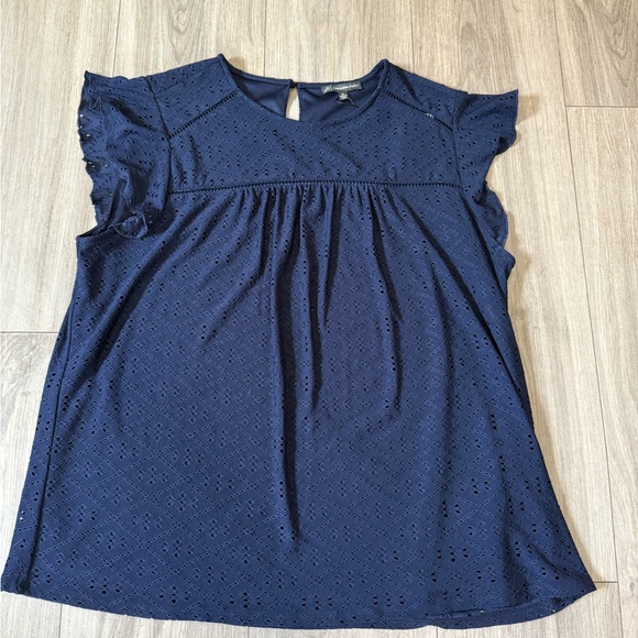 Adrianna Papell Tops - Adrianna Papell Blue Flutter Sleeve Blouse